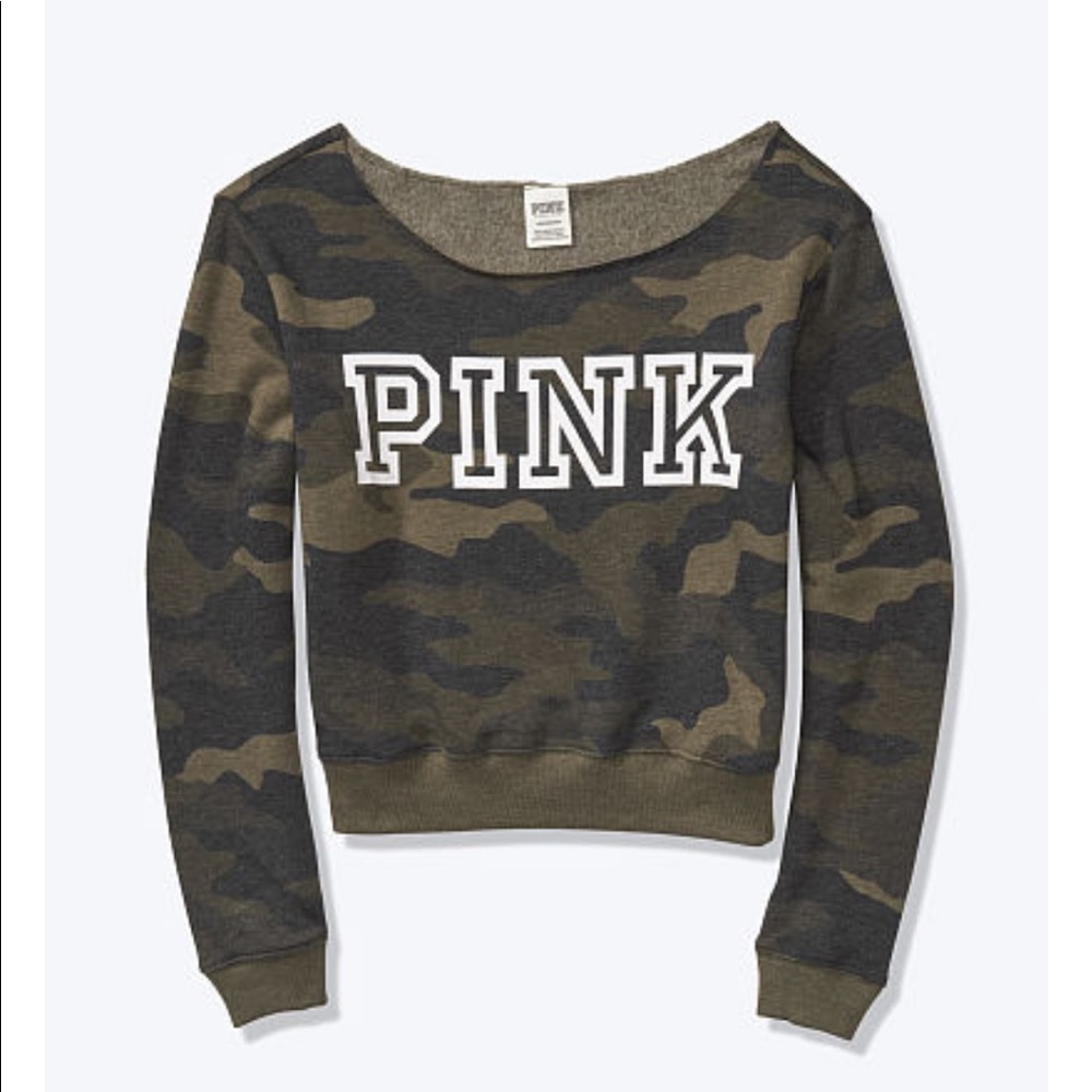 NWOT VS PINK camo lounge sweatshirt large